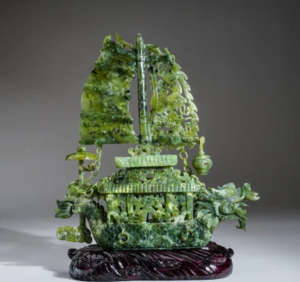 Jade carved ship Grounded Lifestyles