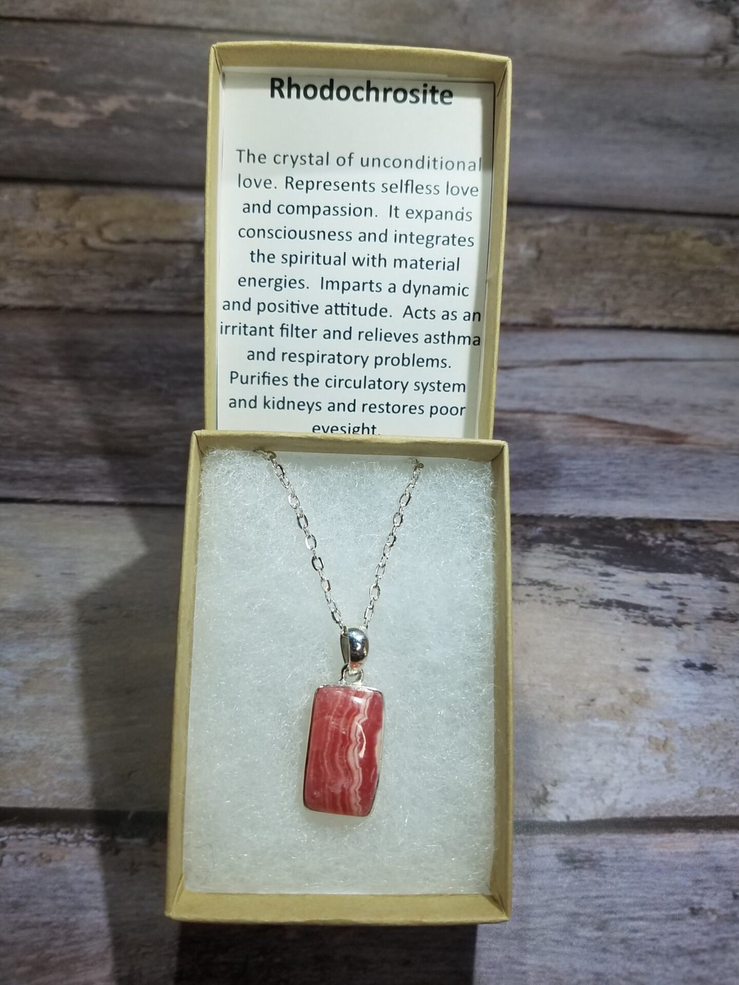 Rhodochrosite Square Pendant Grounded Lifestyles
