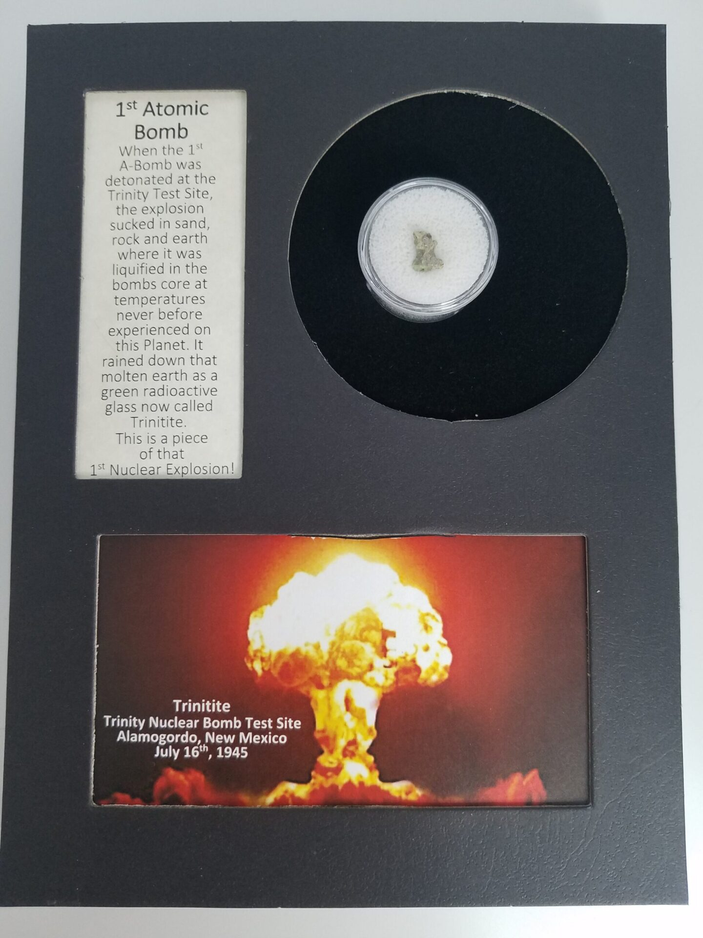 Trinitite Atomsite Alamogordo Glass Display Grounded Lifestyles