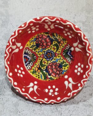 Hand-painted Turkish ceramic bowl with intricate floral design – artisan-crafted, food-safe
