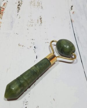 Authentic jade mini facial roller for targeted skincare