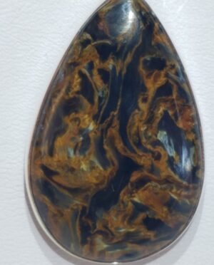 Pietersite Tempest Stone from Namibia set in sterling silver with 18 inch chain
