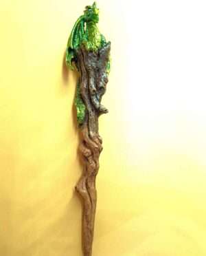 Handcrafted resin wand featuring an intricate dragon design – perfect for cosplay, Halloween, and collectors