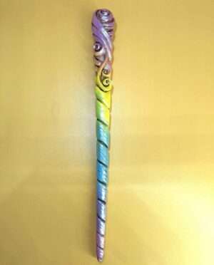 Handcrafted resin wand featuring an intricate unicorn horn design – perfect for cosplay, Halloween, and collectors
