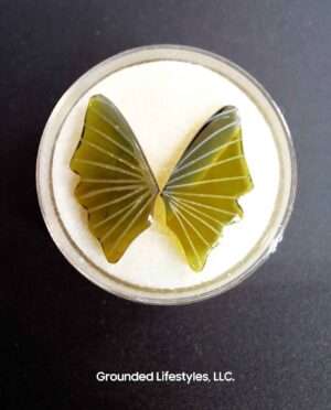 Green tourmaline butterfly wing slices for jewelry making