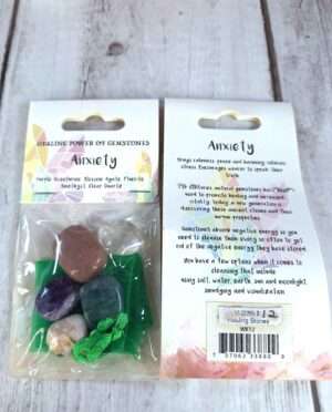 Anxiety healing stone set with amethyst fluorite and clear quartz for calm and balance