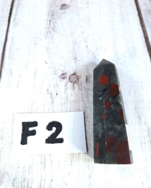 Bloodstone Jasper point with red hematite flecks