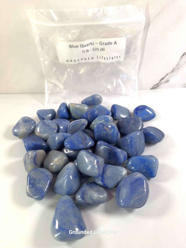 Blue Quartz Half Pound Tumbled Stone - Image 2