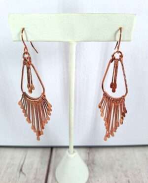 Elegant Copper Earrings Measuring 2 Inches in Length