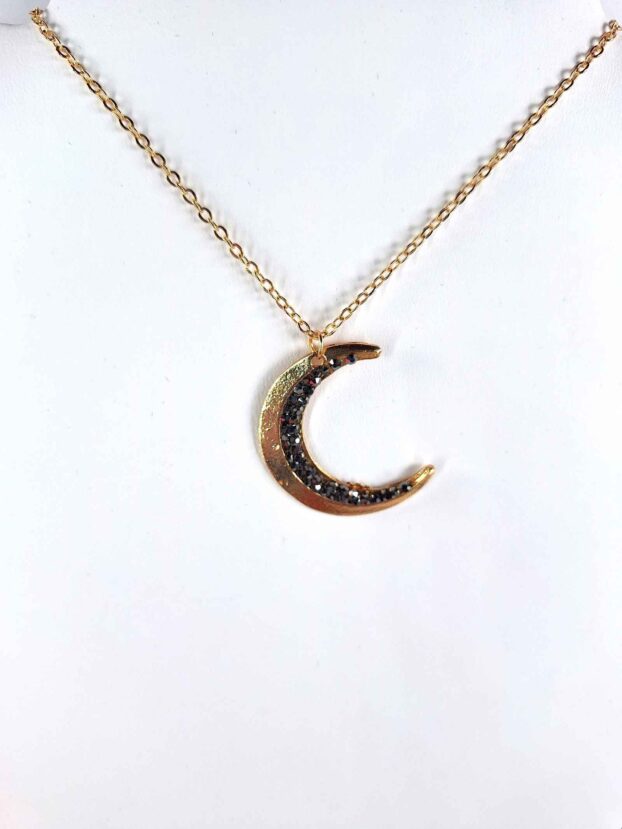Half Moon Gold Plated Pendant - Image 2