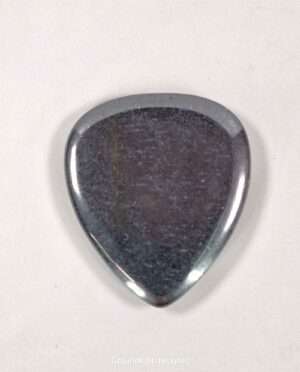 Hematite guitar pick showcasing unique mineral patterns