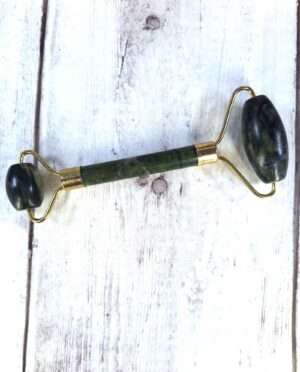 Genuine jade facial roller hand-carved from nephrite