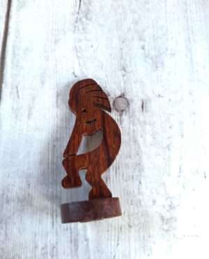 Handcrafted small Kokopelli ironwood sculpture – Southwest folk art