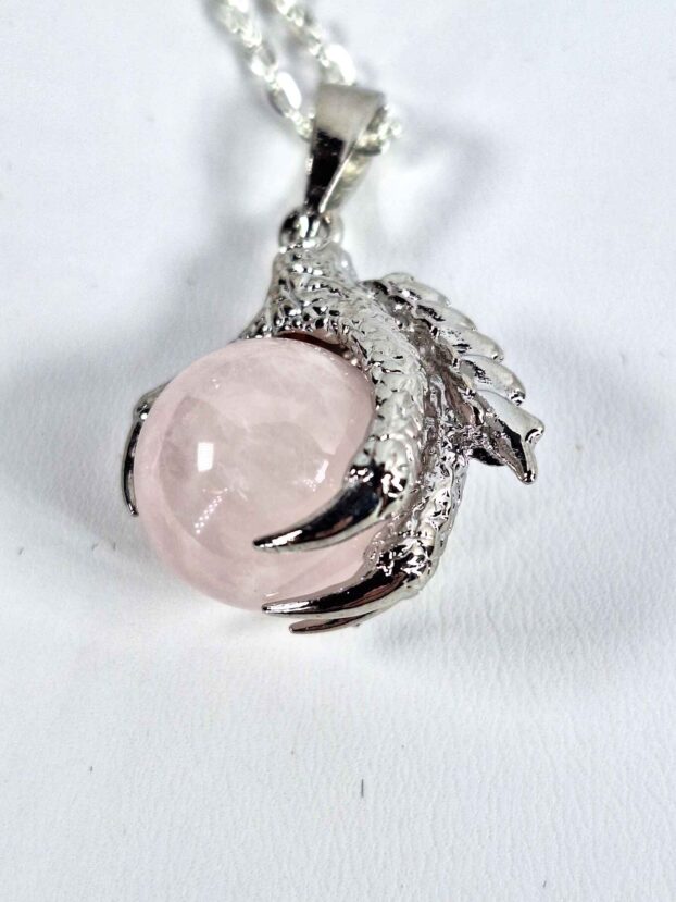 Rose Quartz Dragon Claw Pendant - Image 2