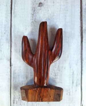 Handcrafted Saguaro cactus ironwood sculpture from Sonoran Desert