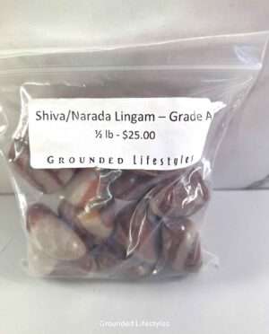 Shiva Lingam half pound tumbled stones from India with natural banding and polish