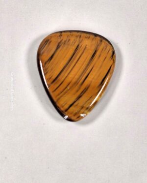 Tiger Eye guitar pick showcasing unique mineral patterns