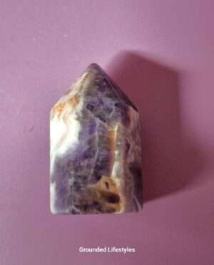 1-inch Amethyst crystal tower with purple and natural banding