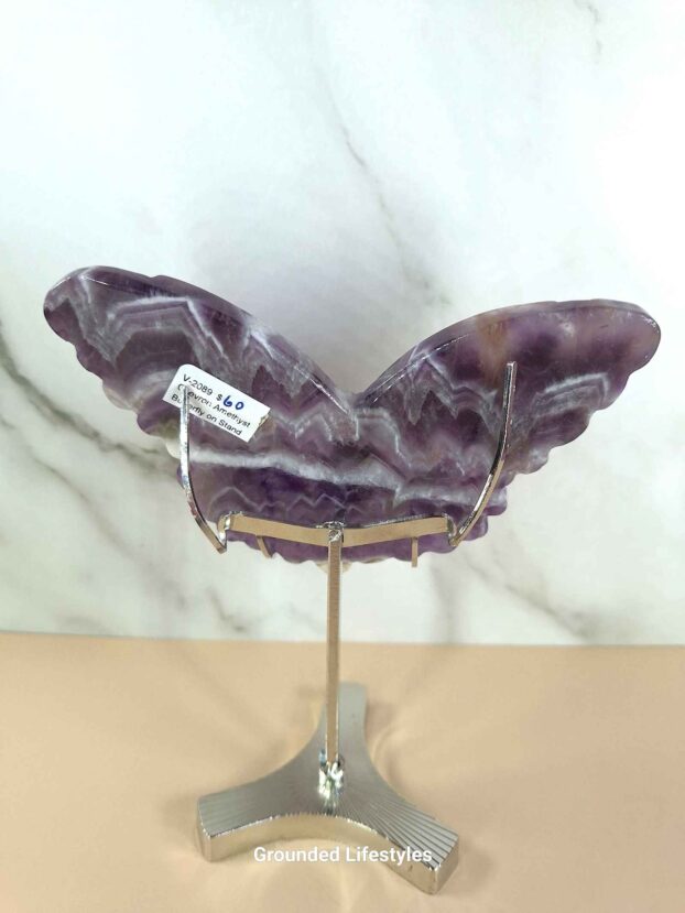 Chevron Amethyst Butterfly with Stand - Image 2