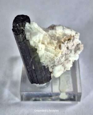 Green Tourmaline Crystals on Albite Matrix Specimen from Brazil