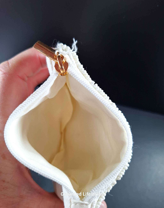 Elephant Beaded Cloth Zip Pouch Handcrafted Accessory - Image 3