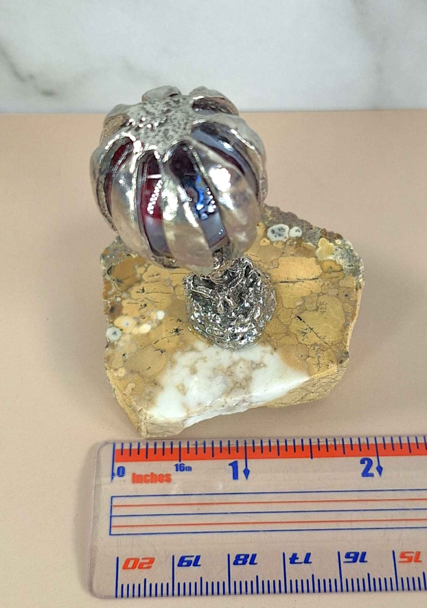 Pewter Hot Air Balloon on Cobra Jasper - Image 2