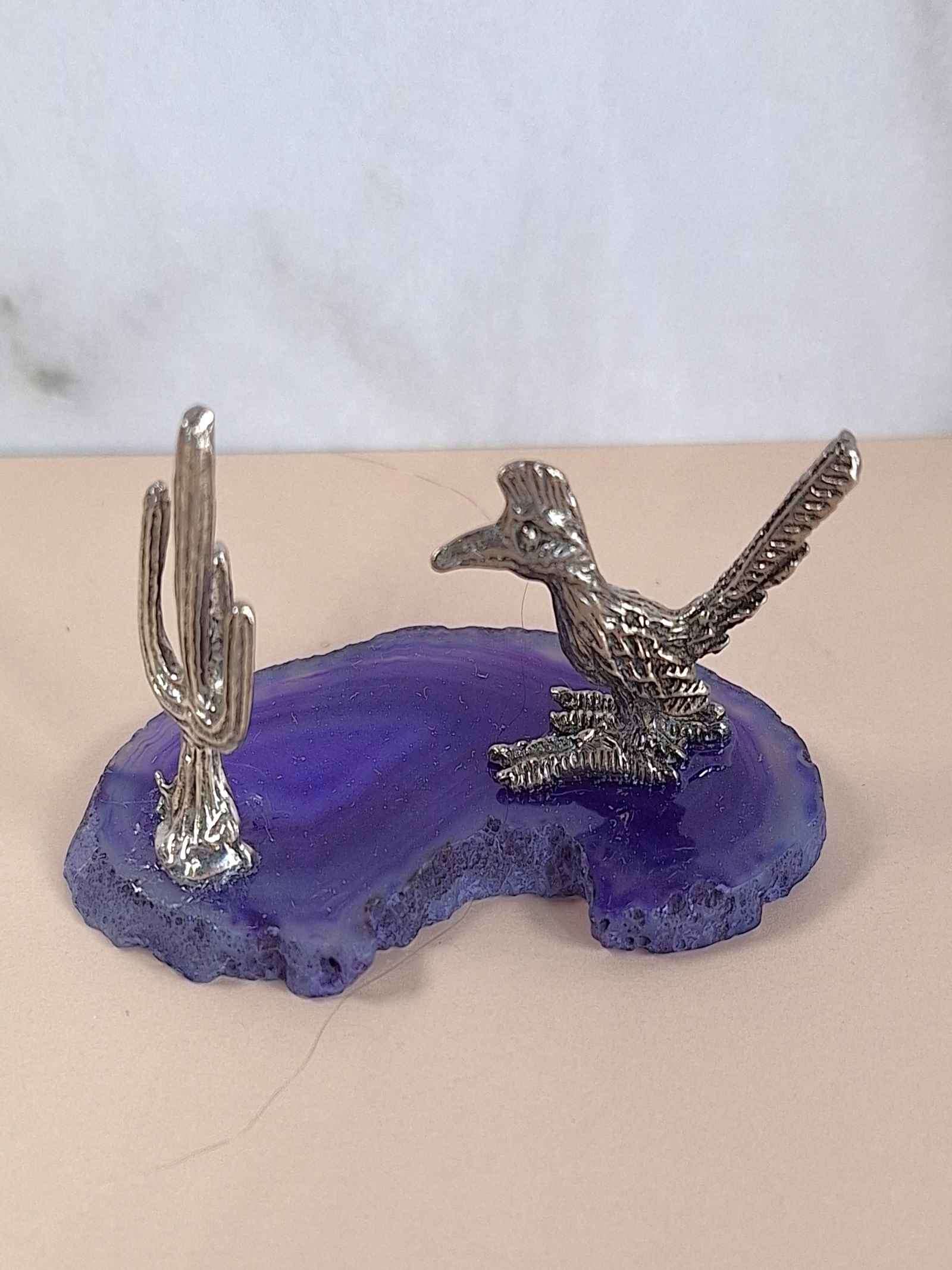 Pince à Cravate Bell Trading – Sterling Argent, Moss Agate, Roadrunner, USA