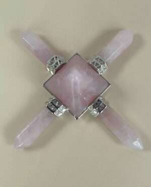 Rose Quartz 4-point generator natural quartz for emotional healing and spiritual practices