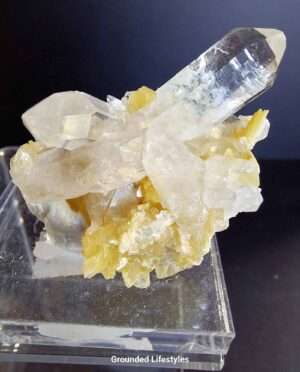 Golden Star Mica (Muscovite) on Cathedral Quartz Matrix from Minas Gerais, Brazil