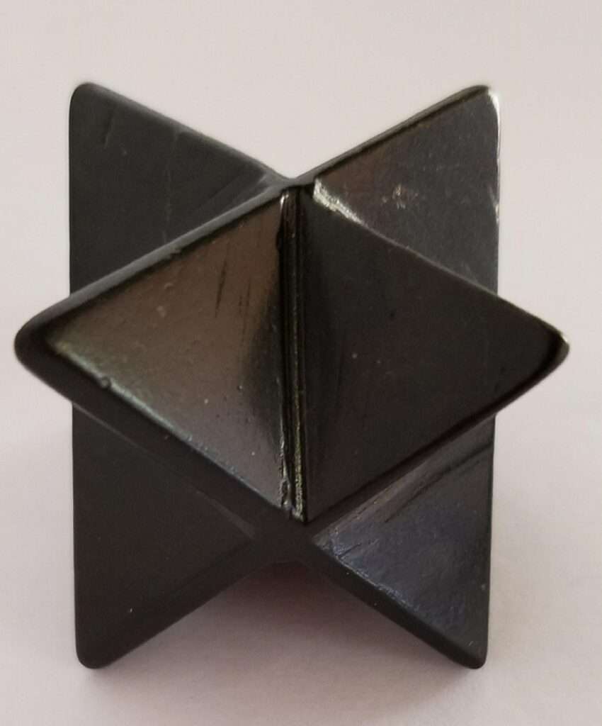 Shungite shaped into a merkabah