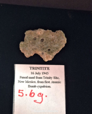 Historic Trinitite piece 5.6 grams for display and educational collections.