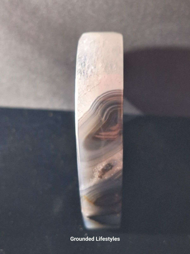 3 inch A grade natural agate heart showing polished banded layers