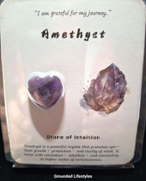 amethyst heart stone of intuition polished crystal