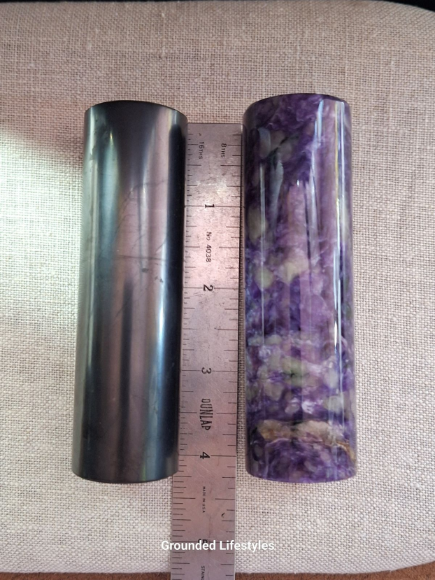 Charoite and Shungite harmonizer set 4 inches long from Russia.