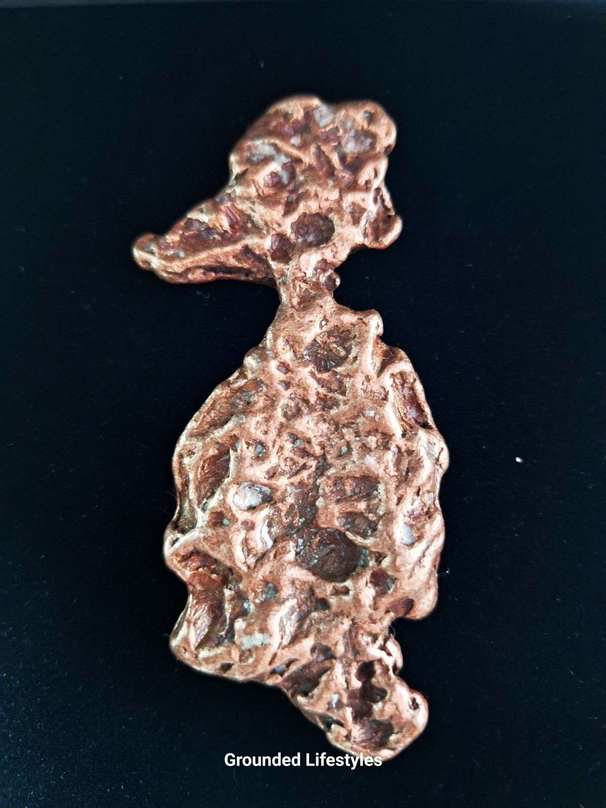 Naturally shaped copper specimen from Michigan resembling a duck