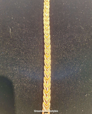Gold alloy herringbone magnetic bracelet with 5,000 Gauss magnets