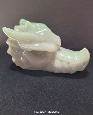 hand-carved green aventurine dragon sculpture 4 inch