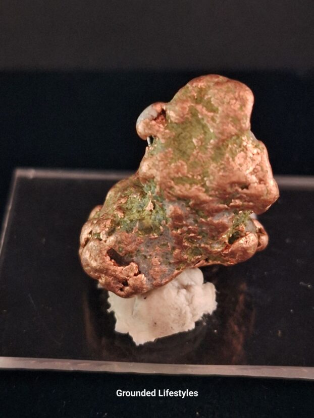 Natural copper and silver half-breed specimen from Michigan