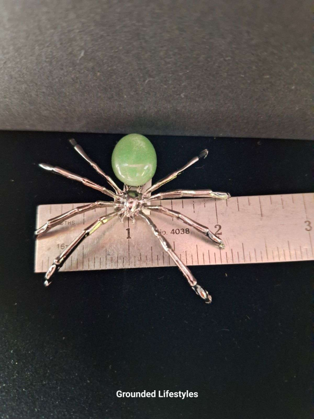 green aventurine gemstone spider decorative figurine