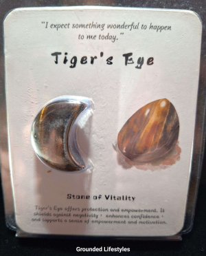tiger eye half moon polished gemstone crescent