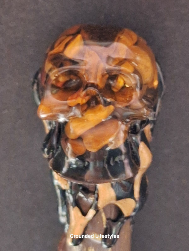 Tiger eye resin wand 12 inch crystal energy tool for focus and grounding