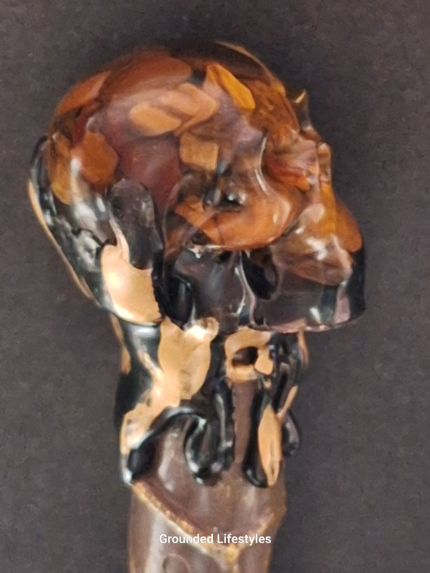 Tiger eye resin wand 12 inch crystal energy tool for focus and grounding