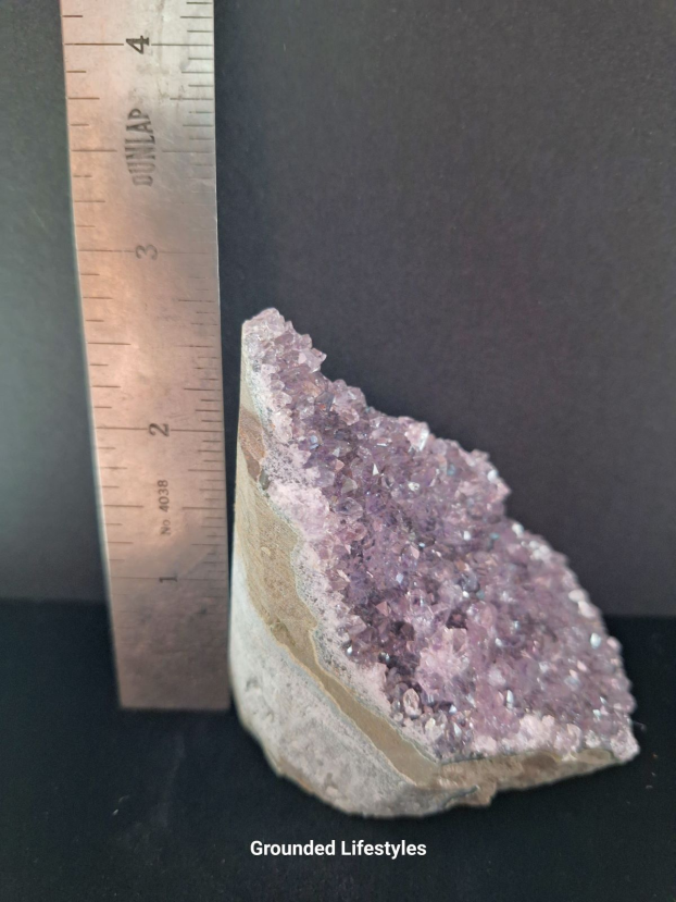 polished Brazilian amethyst cut base 3 inch cluster