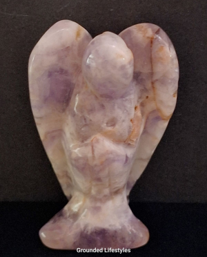 natural chevron amethyst angel carving 2 inch collectible quartz figurine