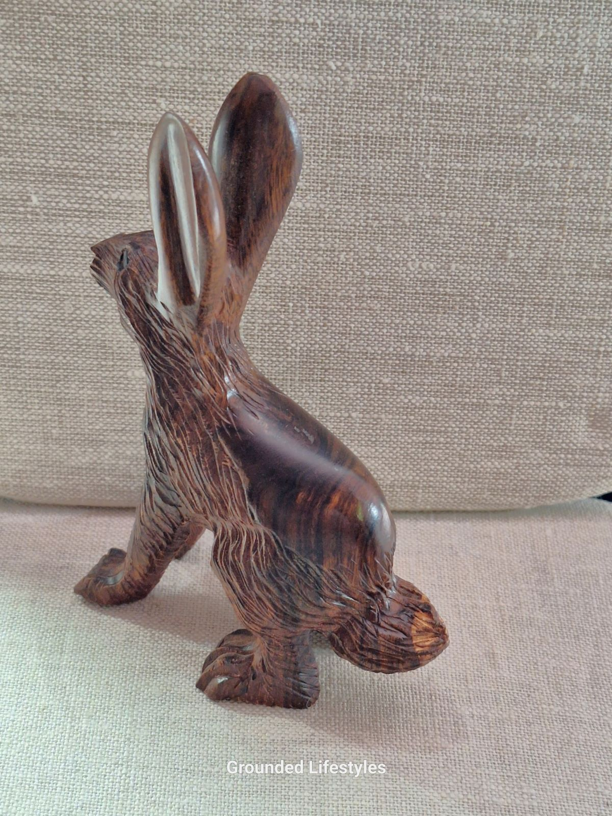 hand carved ironwood jack rabbit figurine 5 inch