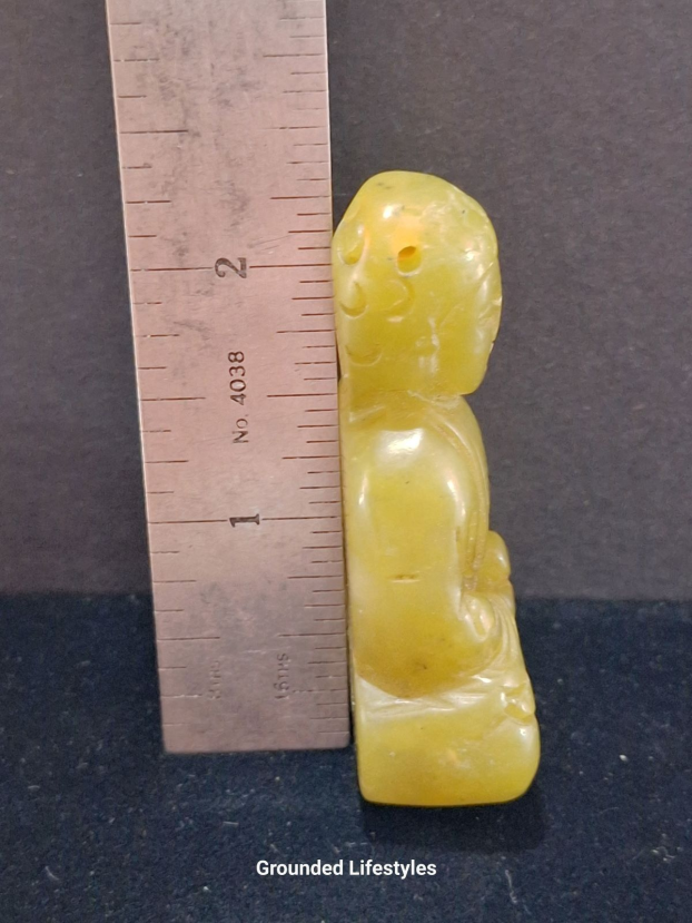 polished yellow jade buddha 2.25 inch collectible gemstone figurine