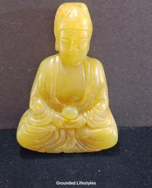 polished yellow jade buddha 2.25 inch collectible gemstone figurine