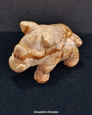 polished picture jasper rhino 1.25 inch collectible mineral figurine