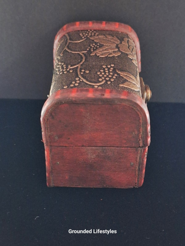 small wooden chest filled with multicolor agate stones 2 inch