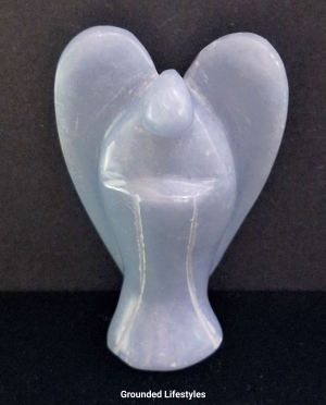 polished angelite angel 2 inch collectible stone figurine